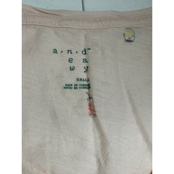 A New Day Tank Top Womens Small Peach Sleeveless Embroidered Drinks Summer Beach - Picture 6 of 9